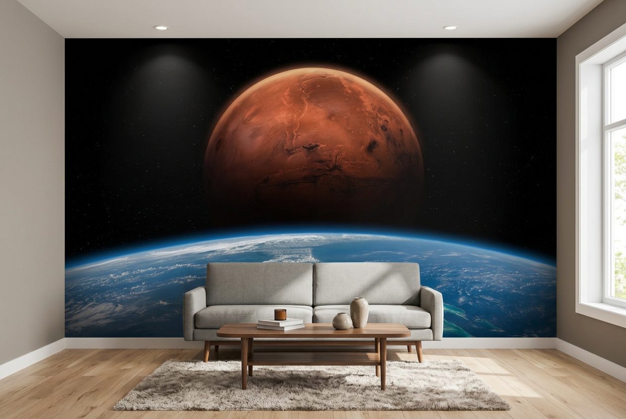 Mars Over Earth shown in a room