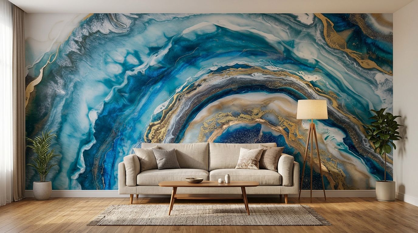 Serene Blue Abstract Art