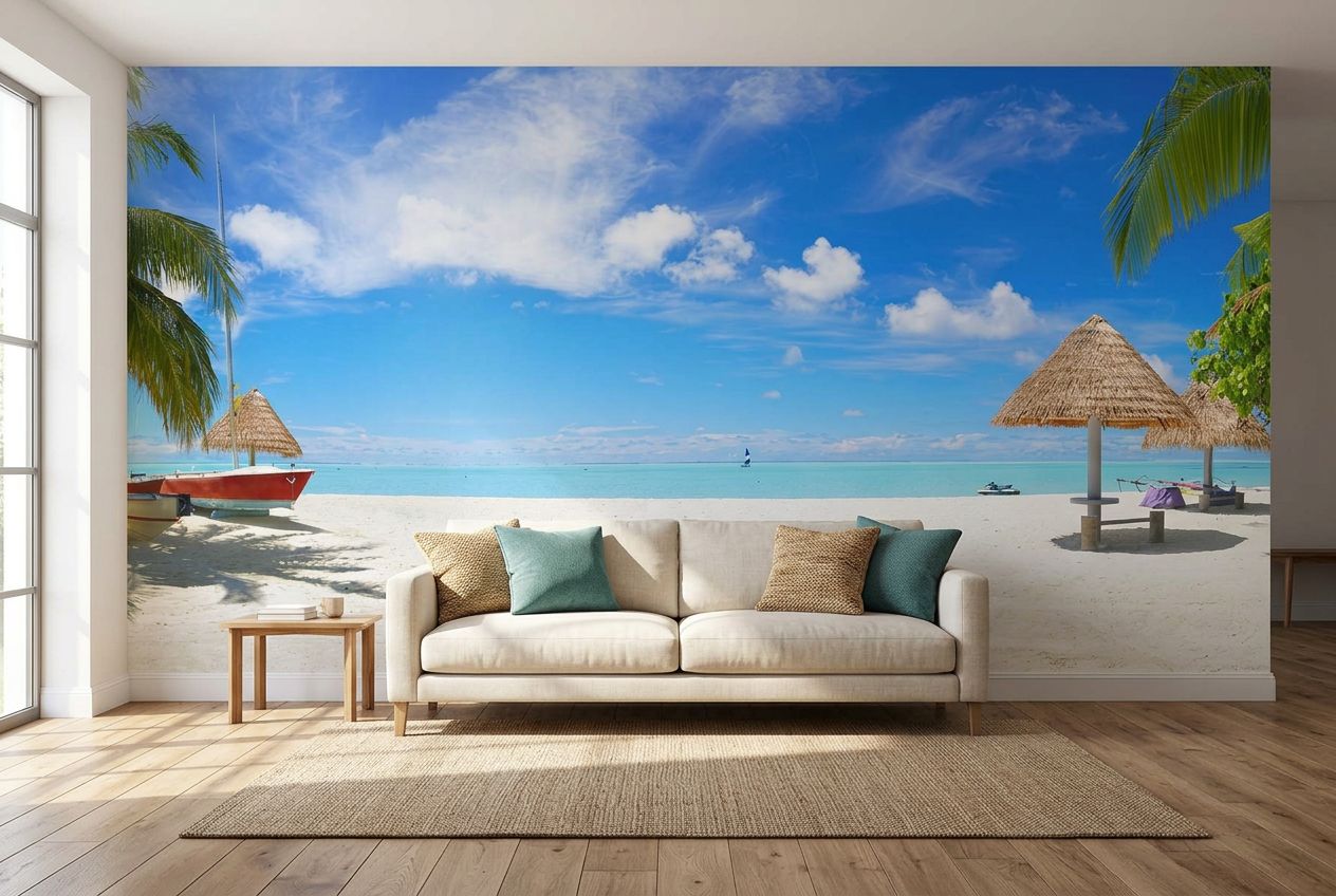Pristine tropical beach — room mockup 3