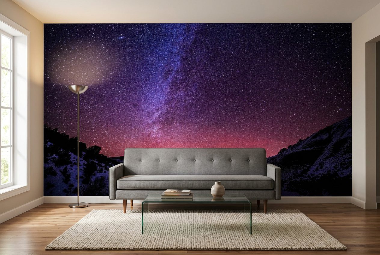 Milky Way over the Rockies shown in a room