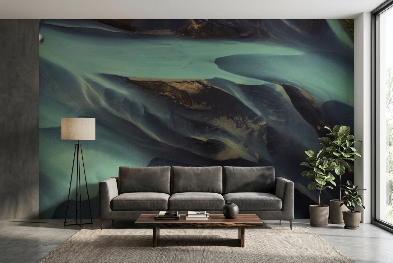 Iceland Glacial Rivers shown in a room