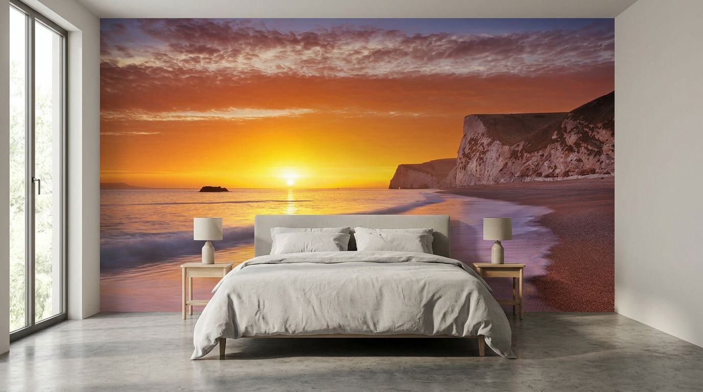 Dorset coast at sunset — room mockup 2