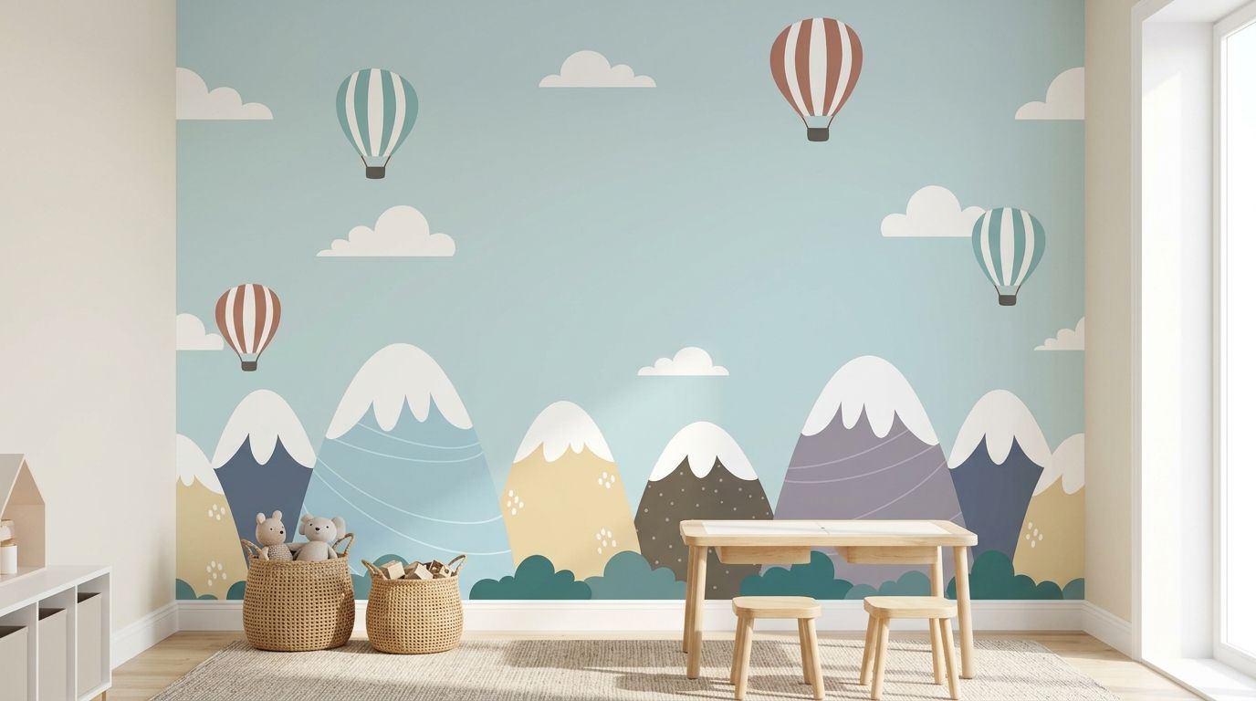 Playful Mountain & Balloons — room mockup 3