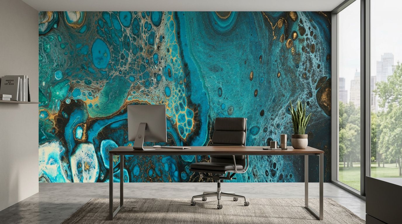 Abstract Marbleized Effect — room mockup 2