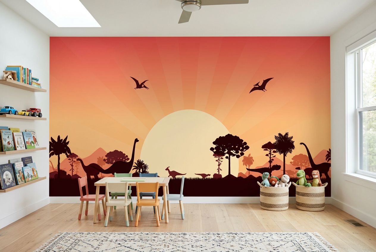 Prehistoric world Sunset — room mockup 2