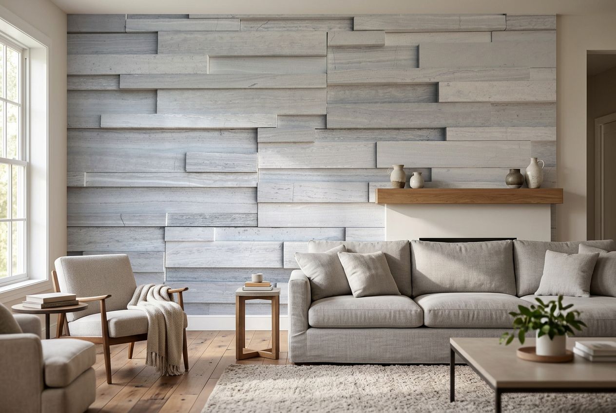 Modern Grey Stone Tile Wall