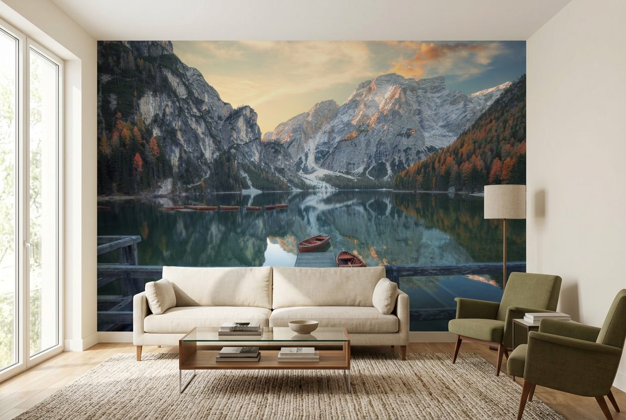Lago di Braies at Sunrise shown in a room