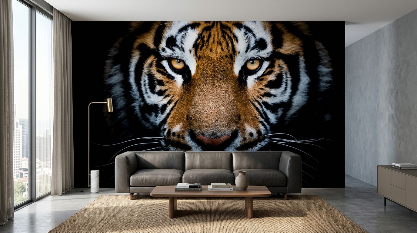 Mesmerizing Tiger Face — room mockup 2