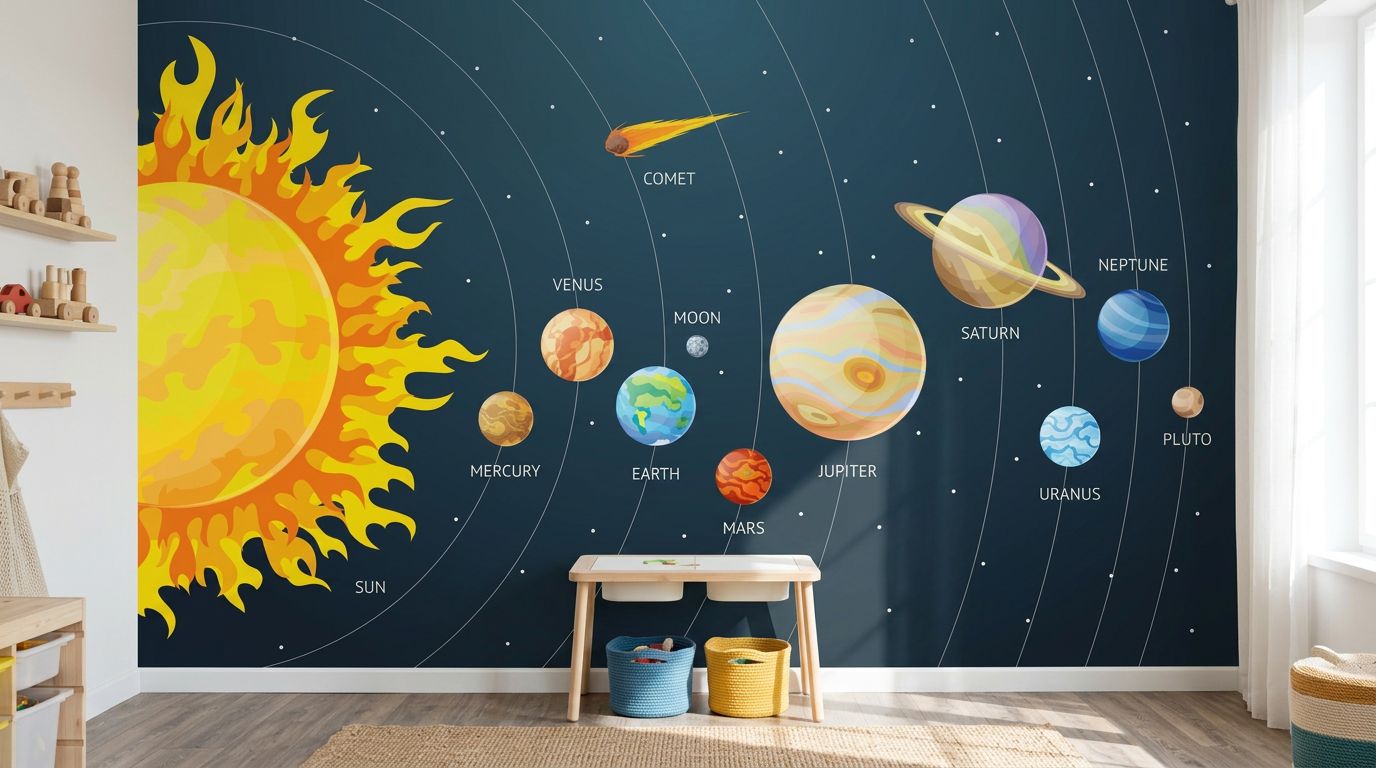 Solar System Illustration — room mockup 2
