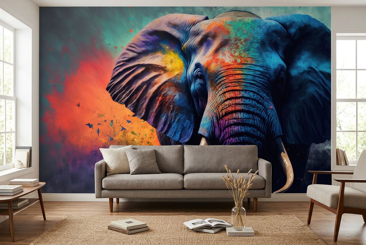 Abstract Elephant Painting: Realism Meets Expressionism