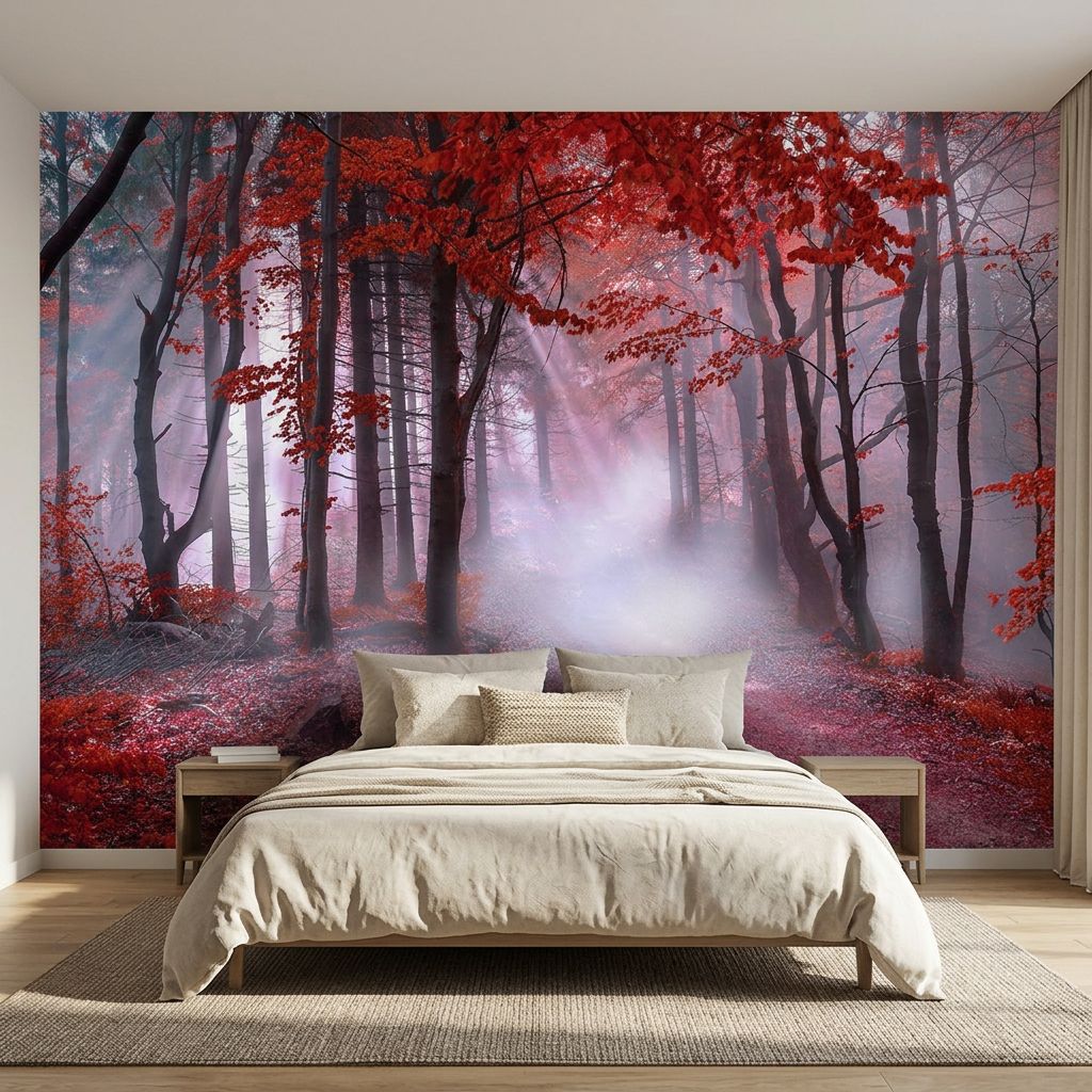 Autumn Misty Forest Path — room mockup 2