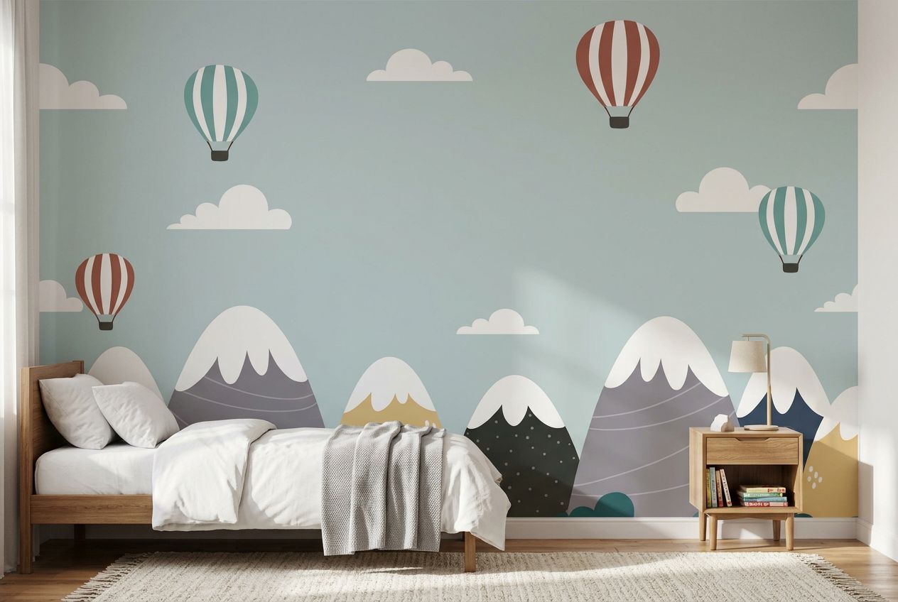 Playful Mountain & Balloons — room mockup 2