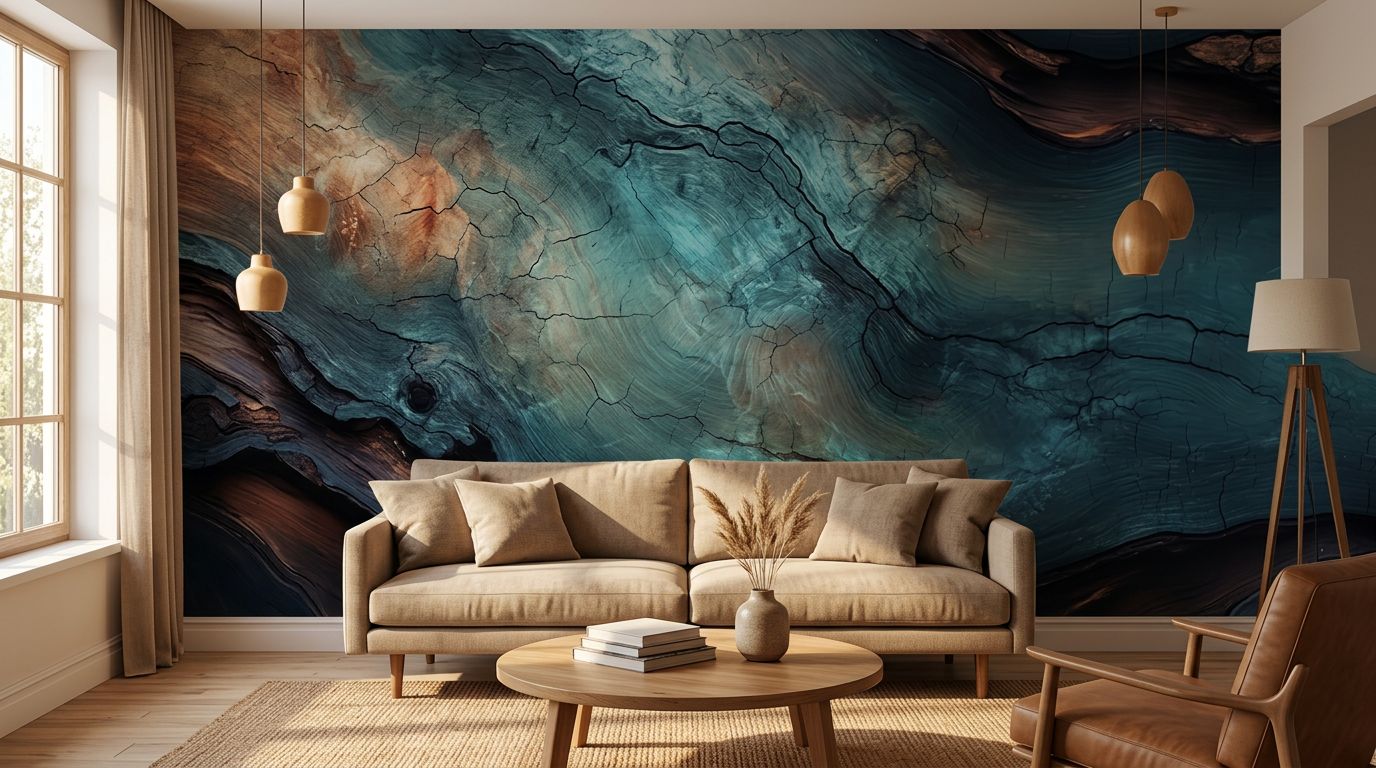 Stunning Weathered Wood - Teal & Brown