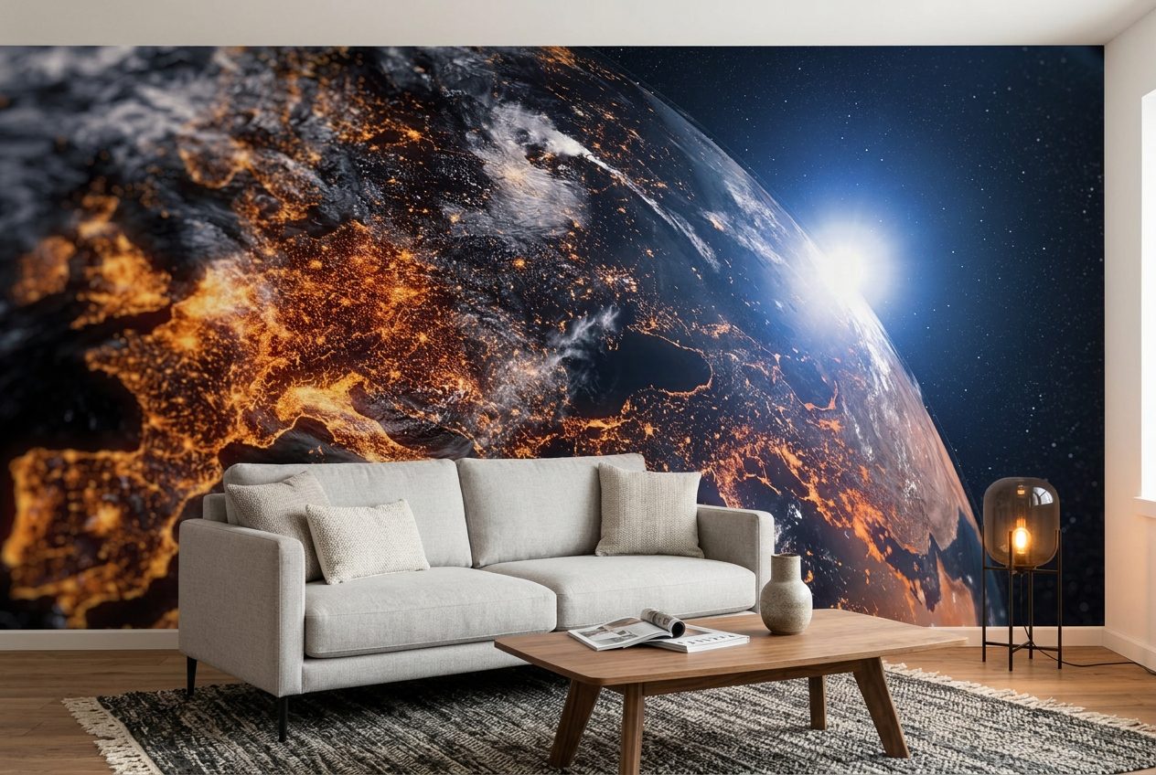 City Lights from Orbit shown in a room
