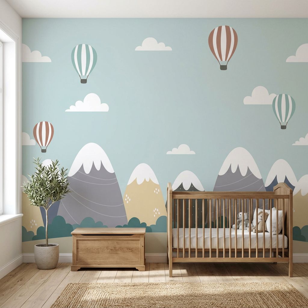 Playful Mountain & Balloons — room mockup 1