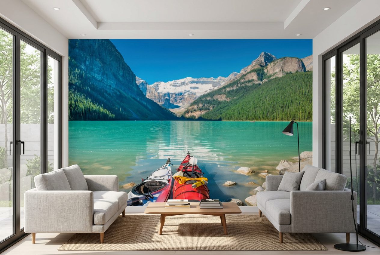 Lake Louise Kayaks shown in a room