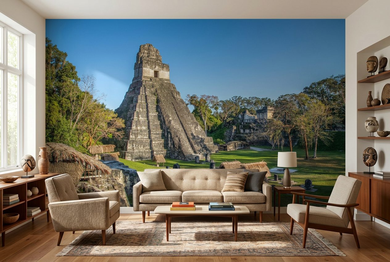 Tikal Pyramid shown in a room