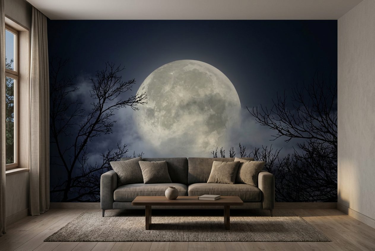 Moon Through the Branches shown in a room