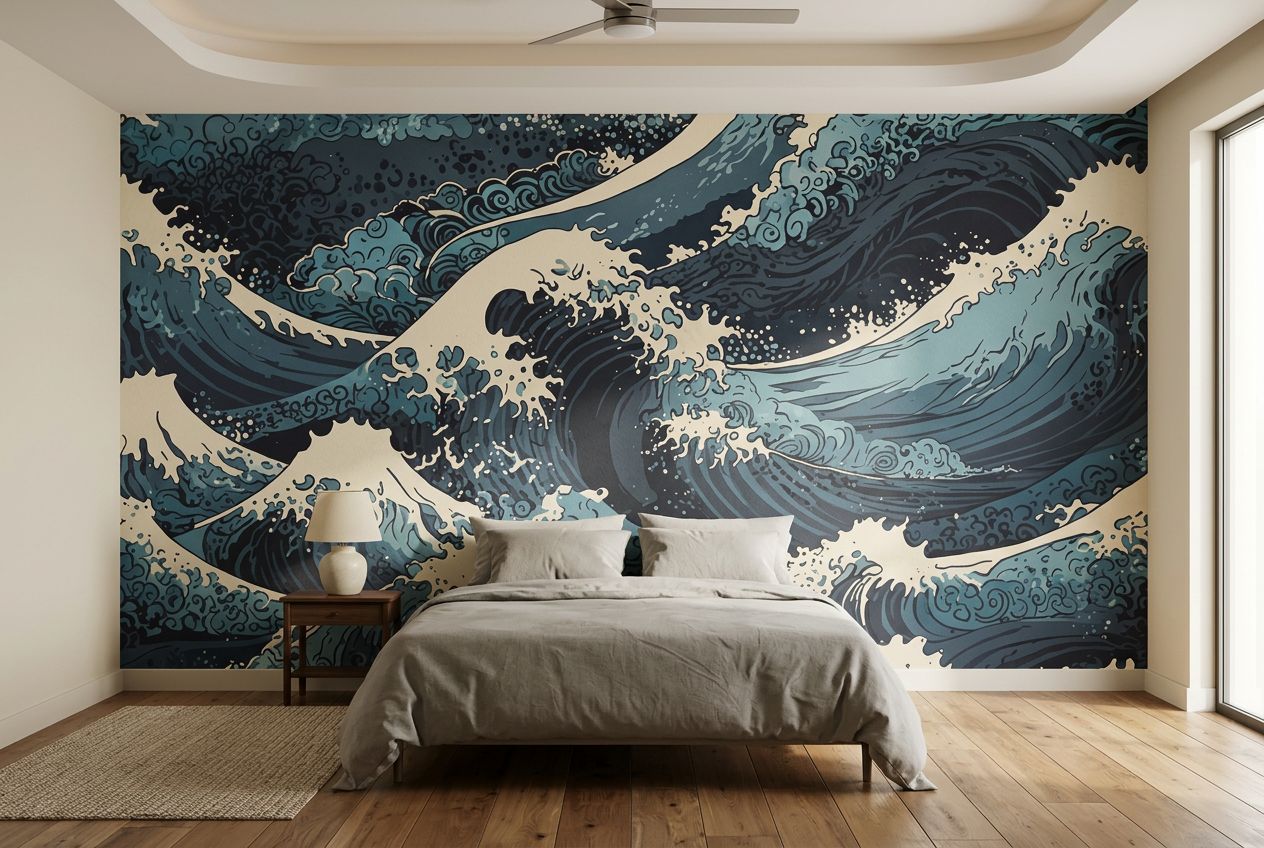 Hokusai inspired Decor — room mockup 2