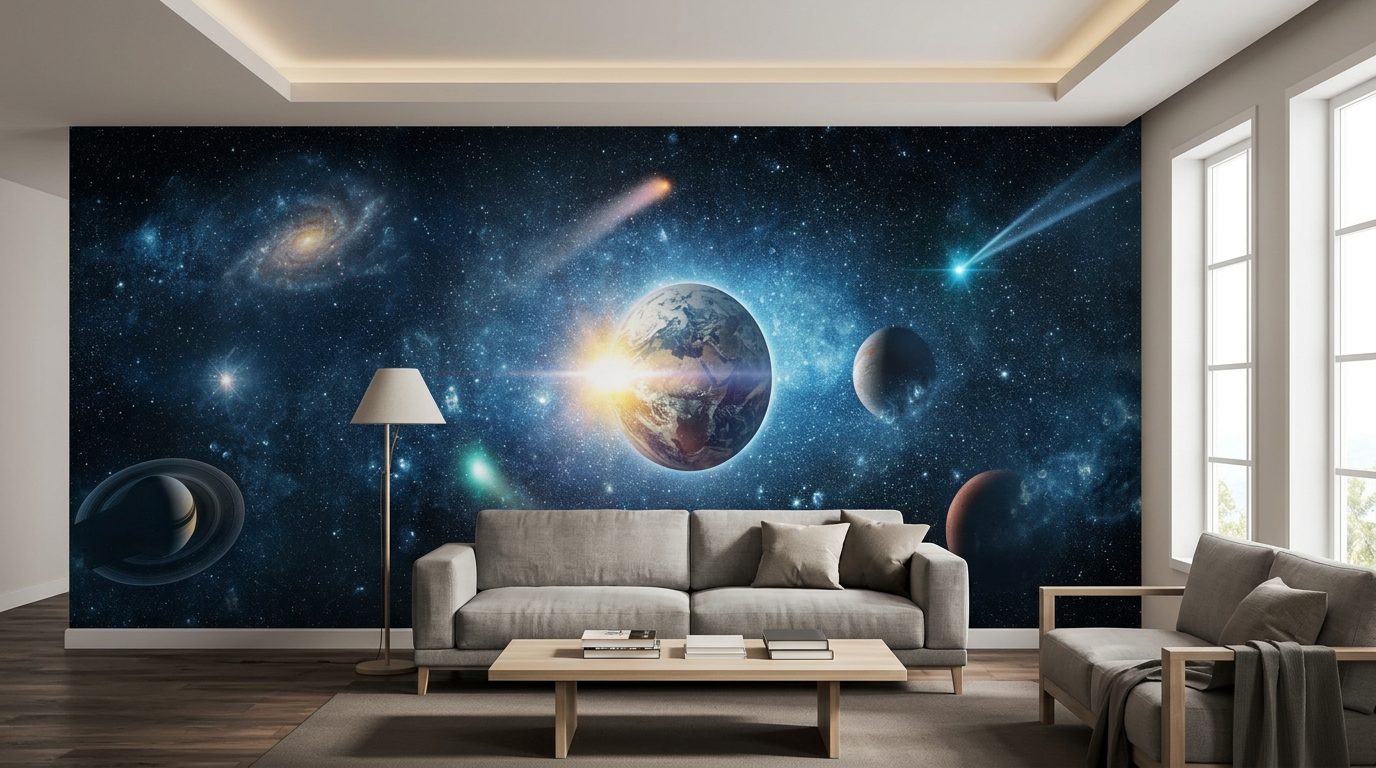 Cosmic Panorama shown in a room