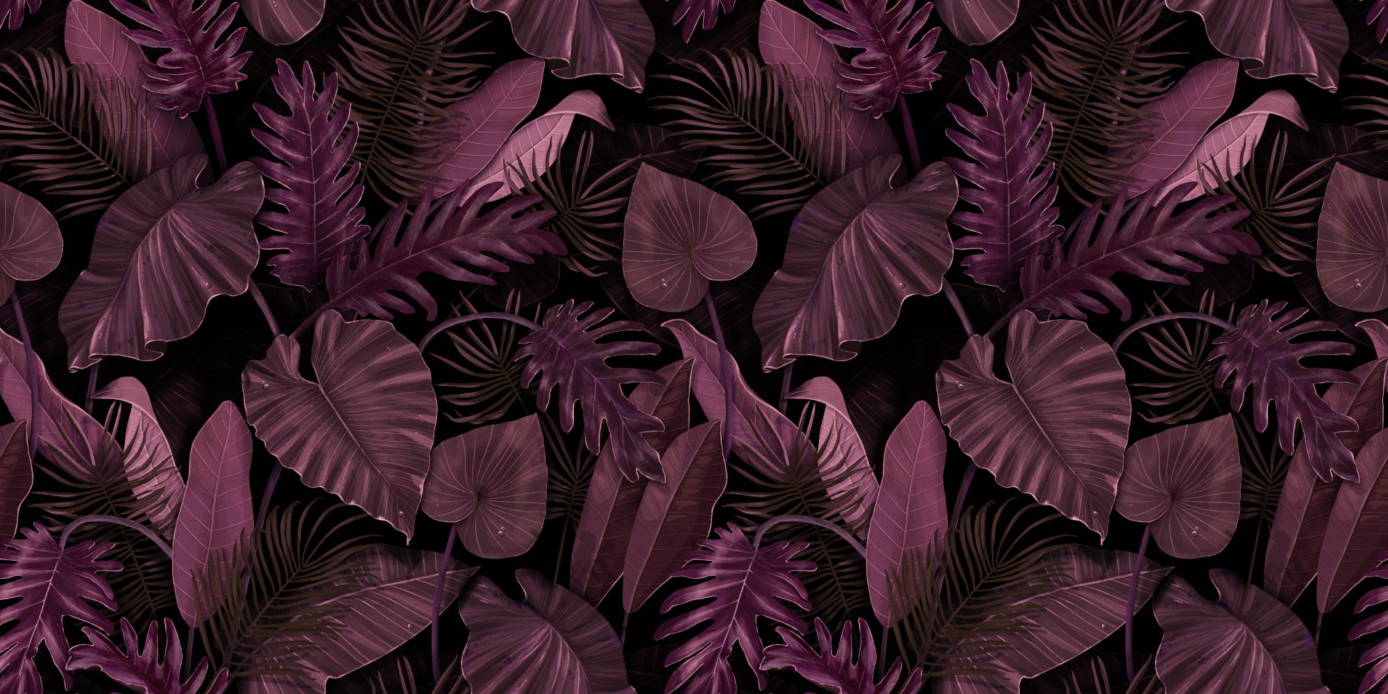 Plum Tropical Leaves