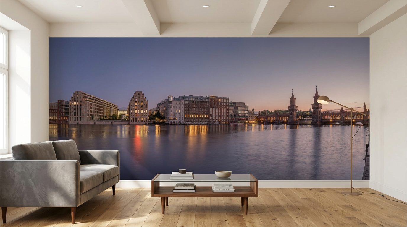 Berlin's Oberbaum Bridge shown in a room