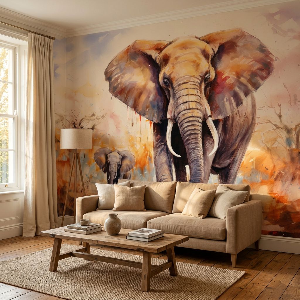 African Elephant Watercolor Painting