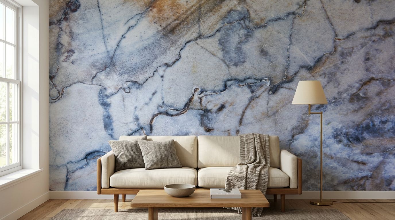 Frosted Blue Marble shown in a room
