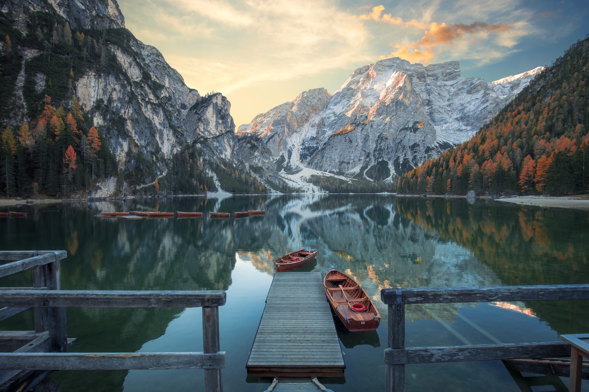 Lago di Braies at Sunrise
