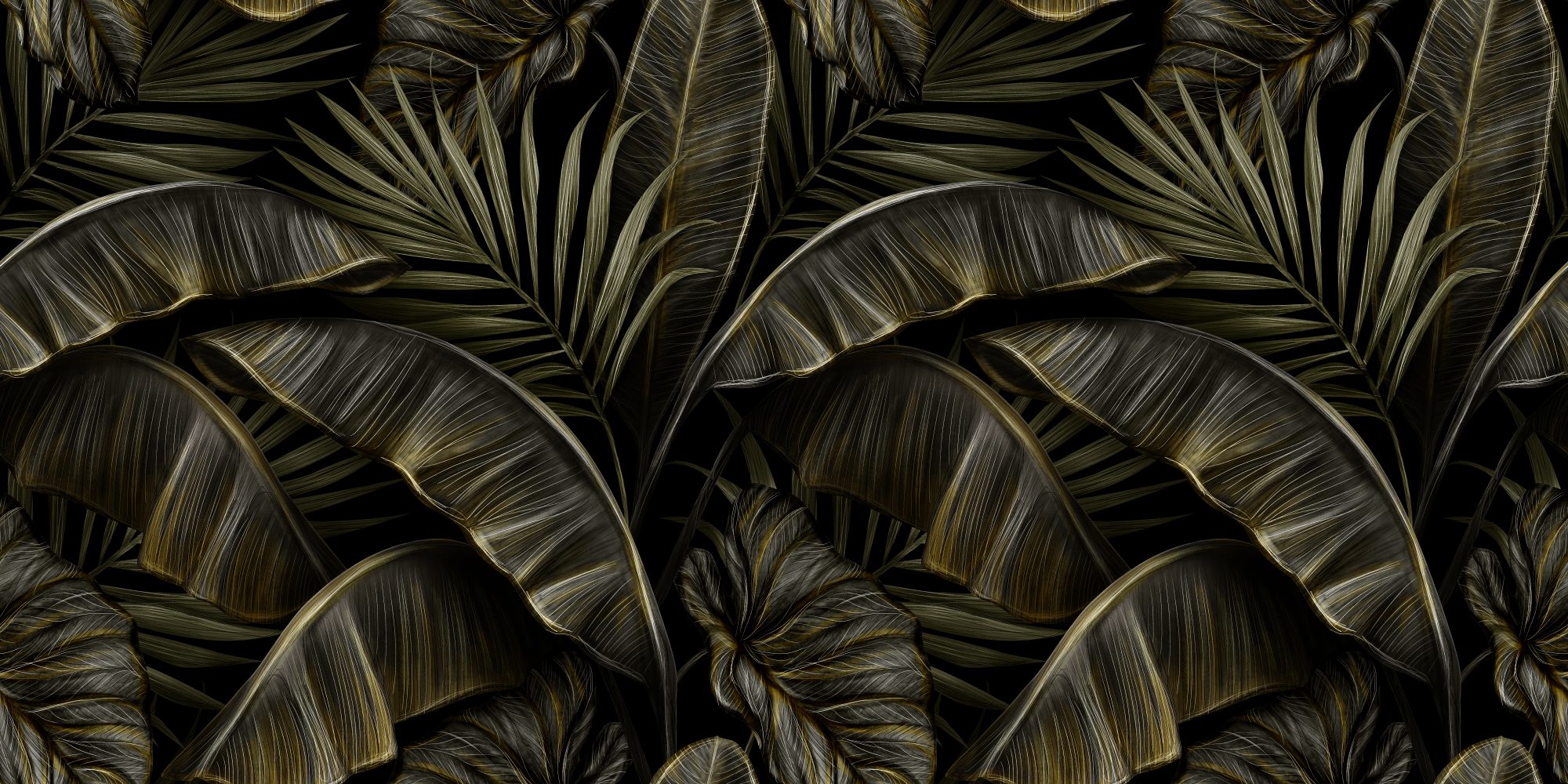 Golden Tropical Leaves