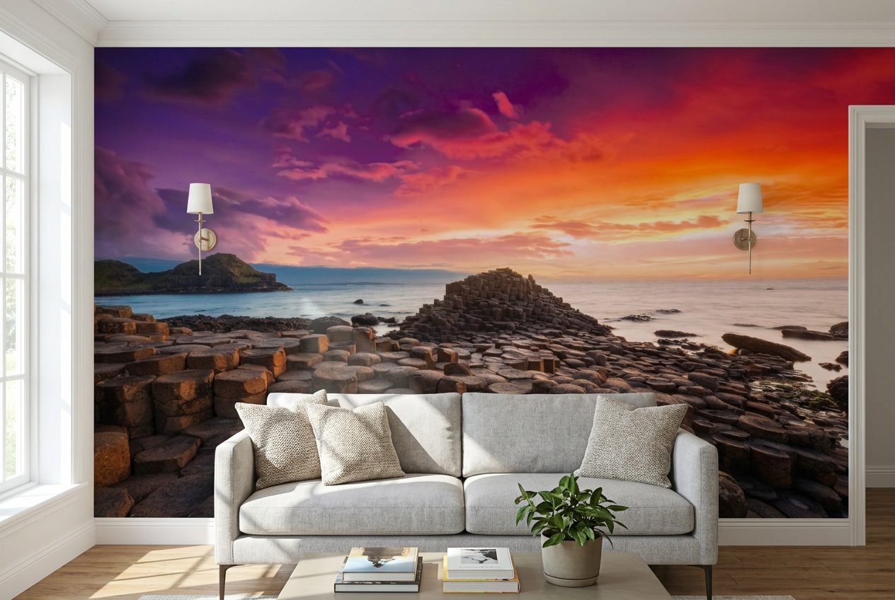Giant's Causeway Sunset shown in a room