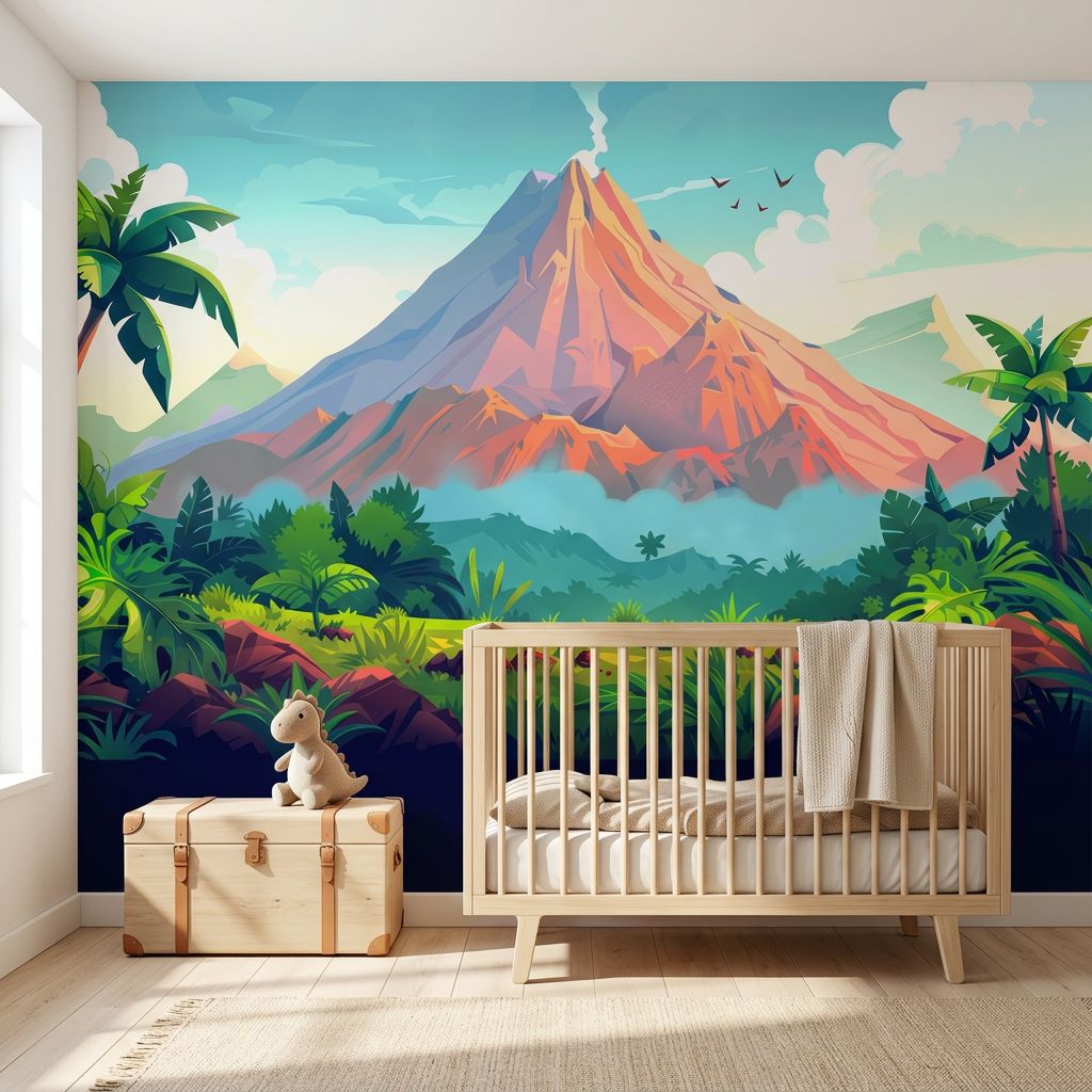 Vibrant Volcano Jungle Adventure — room mockup 3