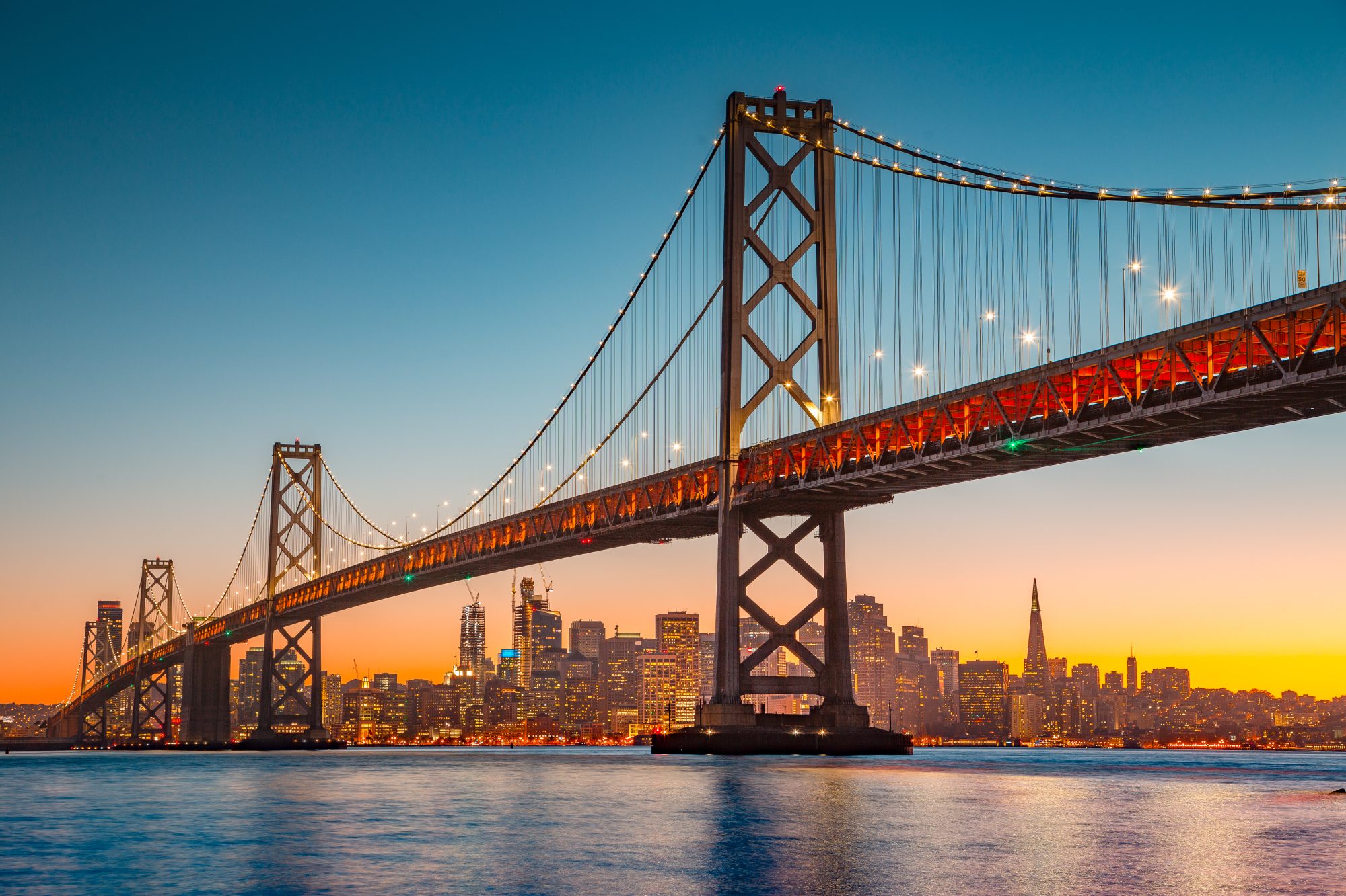San Francisco Bay Bridge Sunset