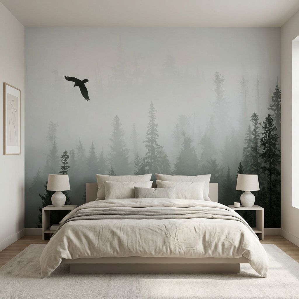 Misty Forest Raven Scene — room mockup 3