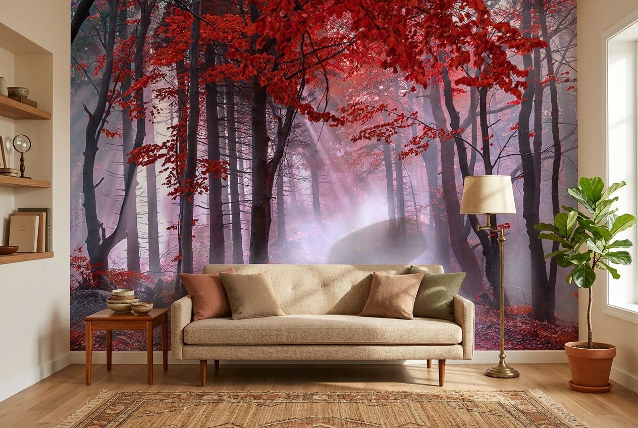 Autumn Misty Forest Path