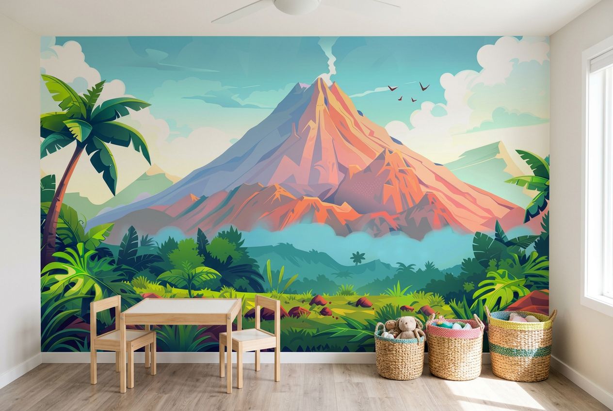Vibrant Volcano Jungle Adventure — room mockup 2