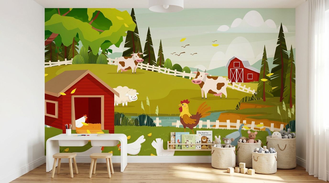 Charming Farm Scene — room mockup 3