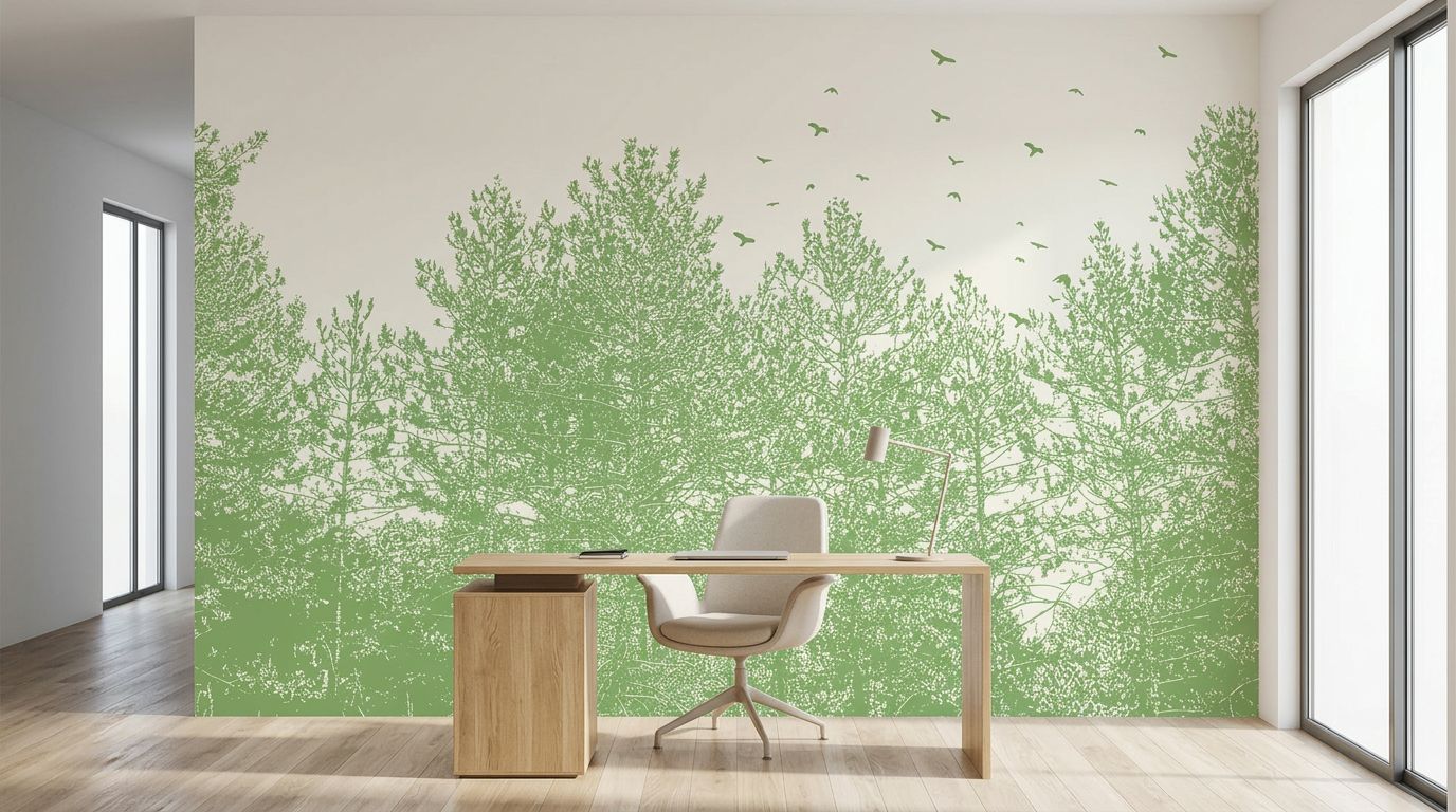 Forest Canopy Illustration — room mockup 3