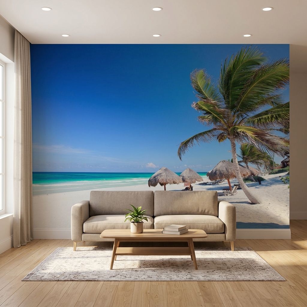 Caribbean beach in Tulum — room mockup 2