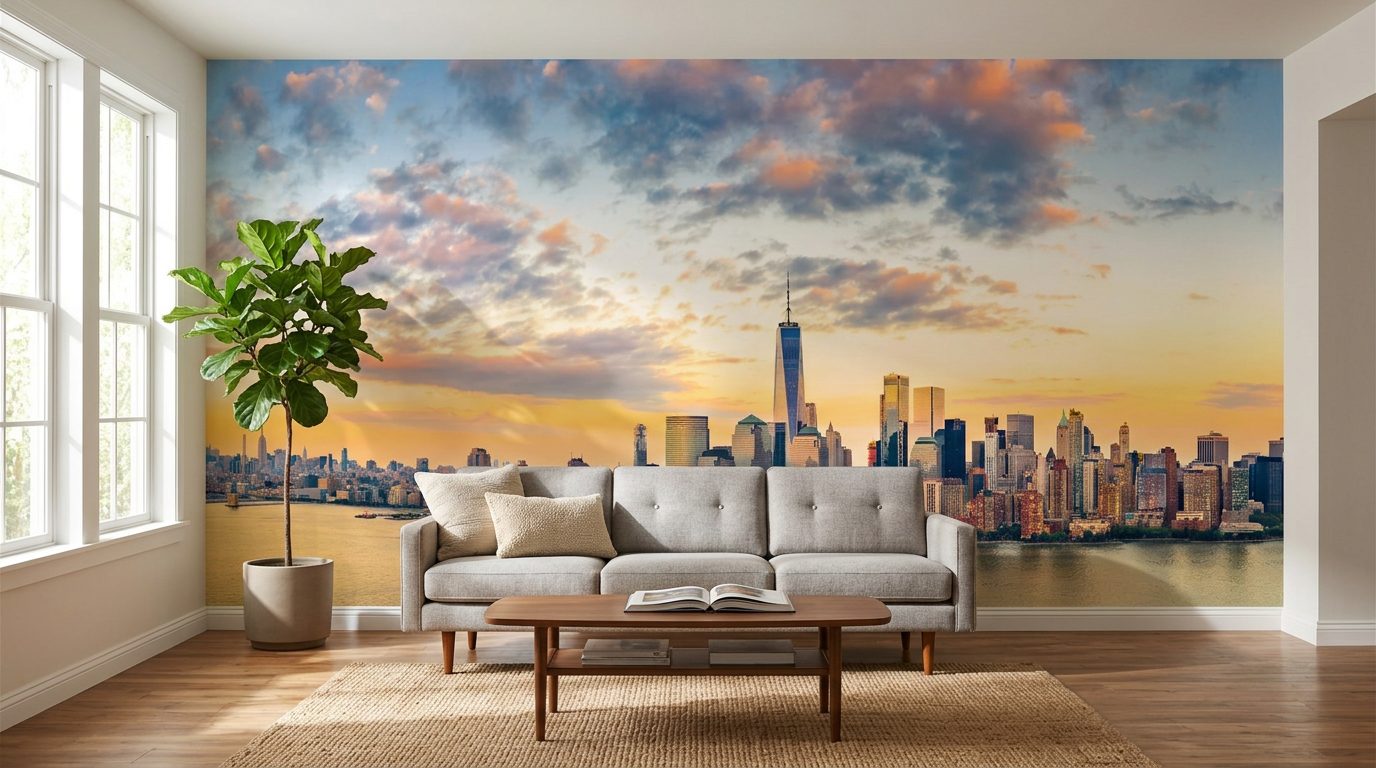 Manhattan Golden Hour shown in a room