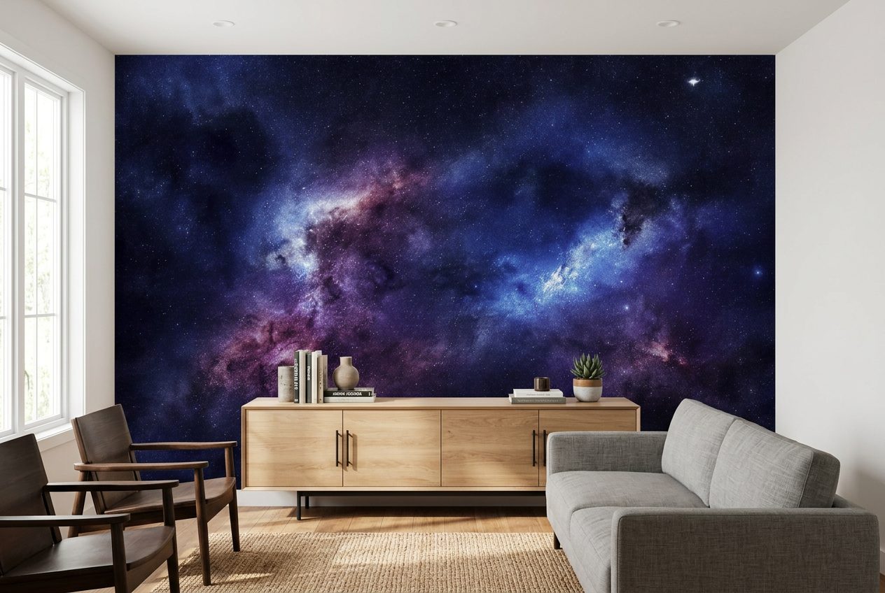 Blue & Violet Nebula shown in a room