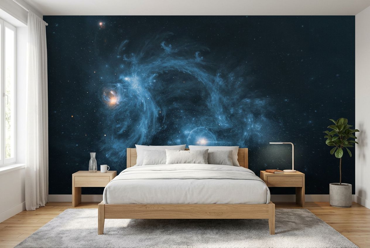 Galaxies merging — room mockup 3