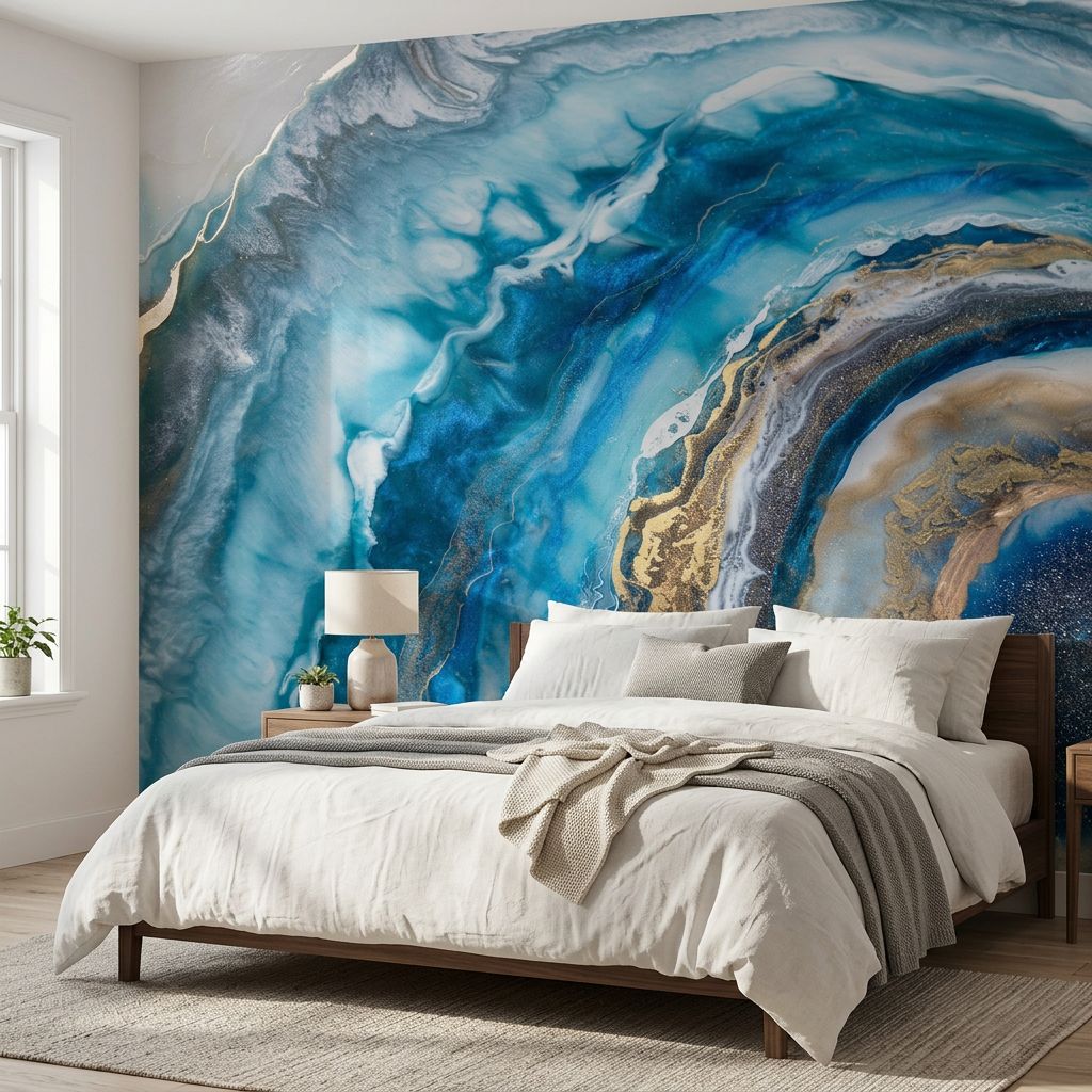 Serene Blue Abstract Art — room mockup 2