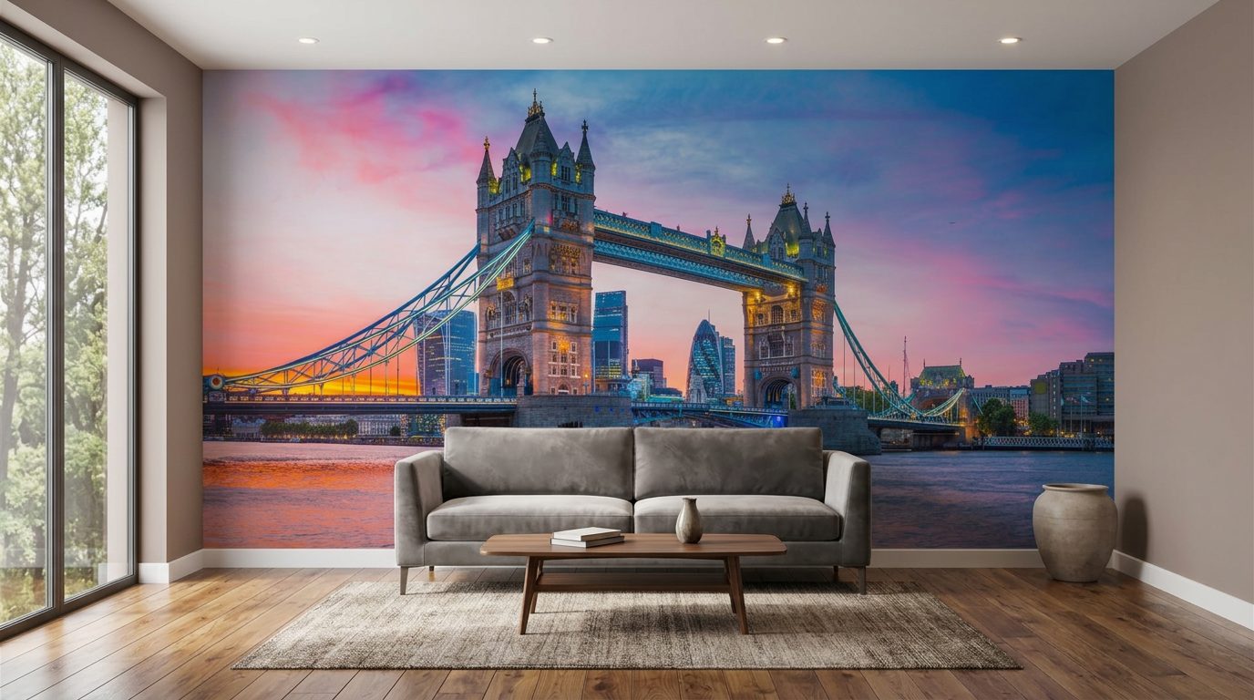 Tower Bridge Sunset shown in a room