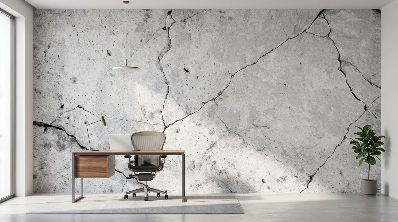 Cracked Concrete Wall — room mockup 2