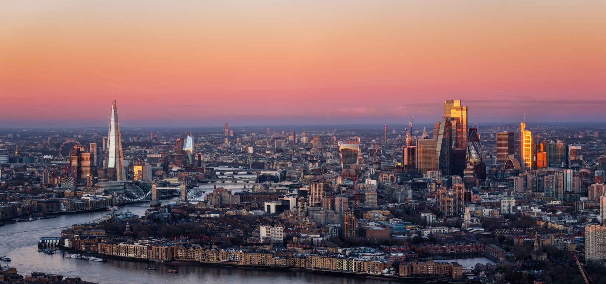 London Dawn from Above