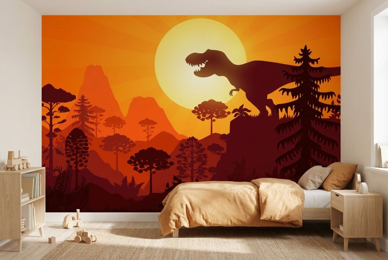 Dinosaur Cliffside Silhouette