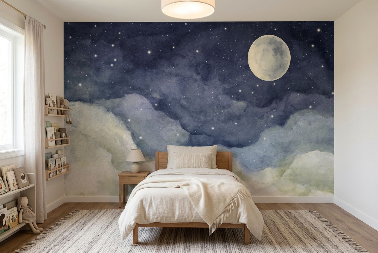 Watercolor night sky — room mockup 2