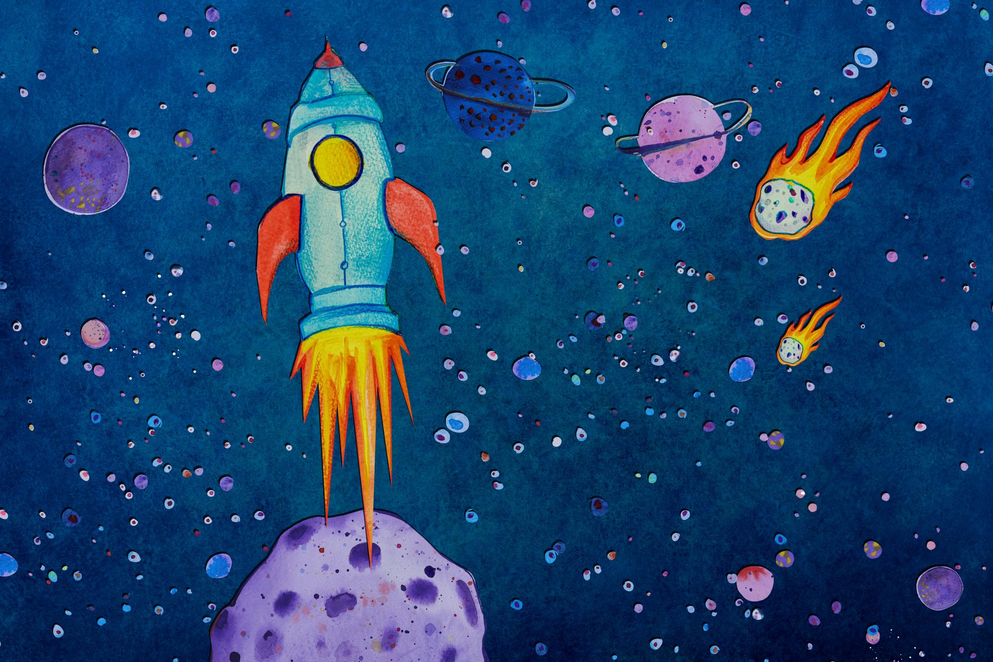 Watercolour Rocket