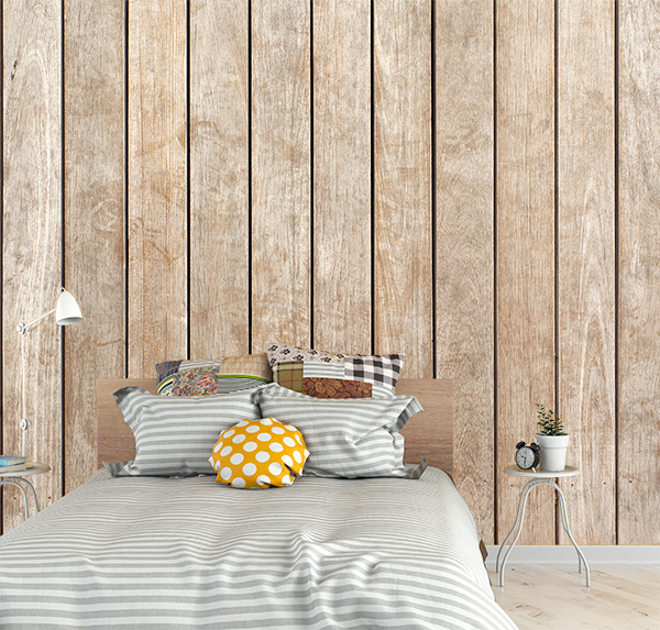 Add warmth to your space with this rustic wood wall. Weathered planks with visible grains create a cozy, natural backdrop perfect for rustic decor.